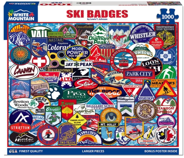 Vintage Ski Badge Puzzle