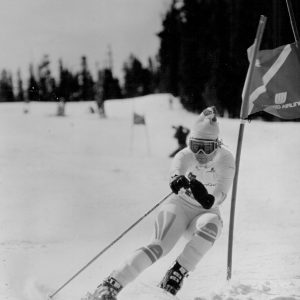 FEB 22 1990 Skiing Handicapped Nancy Gustafson Credit: The Denver Post (Denver Post via Getty Images)